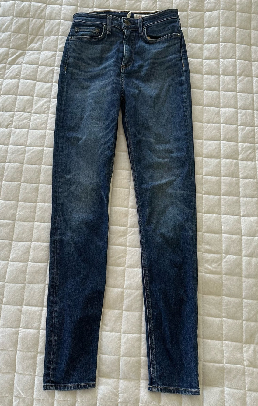 Rag + Bone Jeans Womens 25 Blue Nina High Rise Skinny Dark Wash Stretch